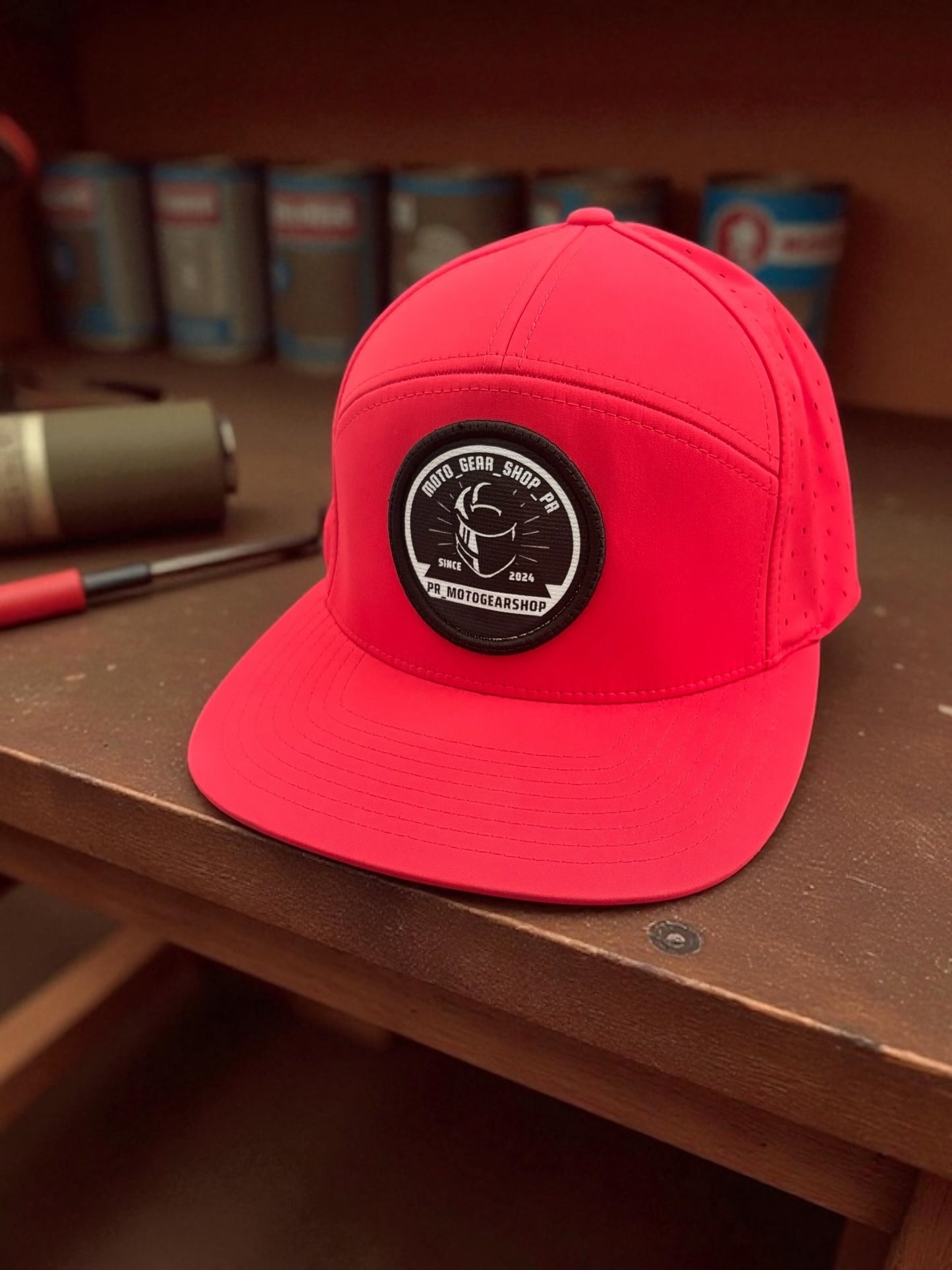7 panel hats micro perforated with MGSPR patch