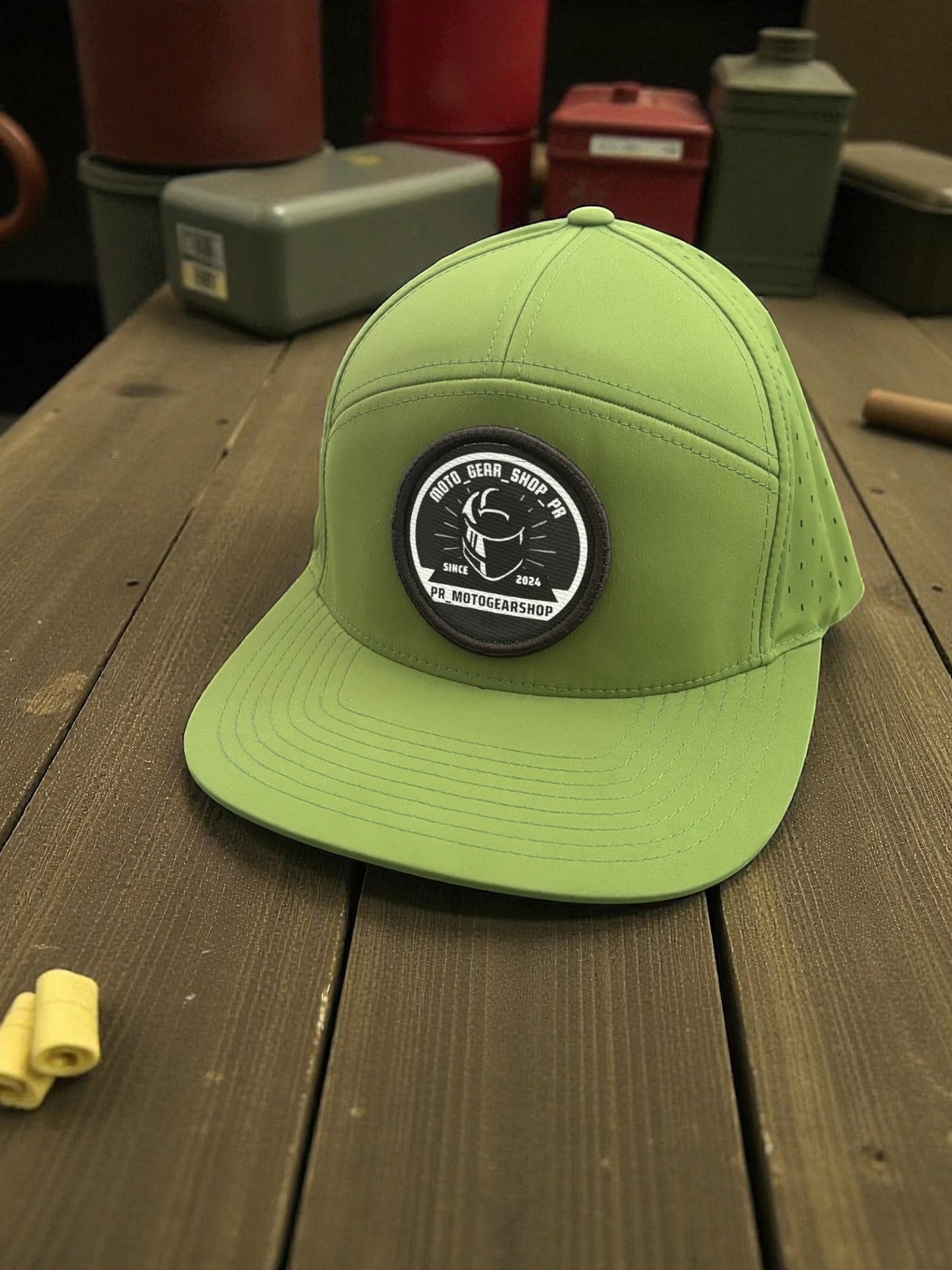7 panel hats micro perforated with MGSPR patch